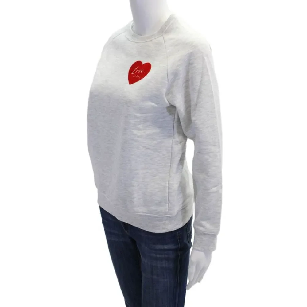 South Parade Womens Pullover Crew Neck Love 24 Hrs Sweatshirt Gray Size XS